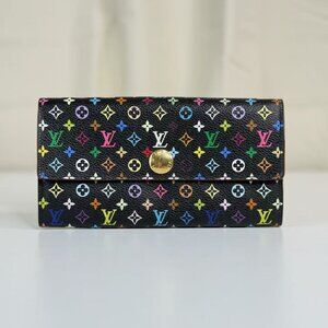 Louis Vuitton Multicolor Black Wallet with Colorful Monogram Design